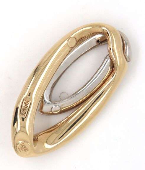 Tasteful 14k white & Yellow Gold Pendant
