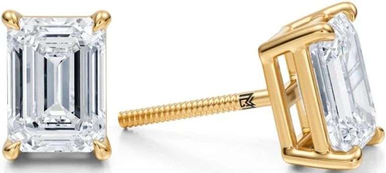 Stunning 14K Gold Lab-Grown Diamond Earrings – Exceptional 1.90 CT