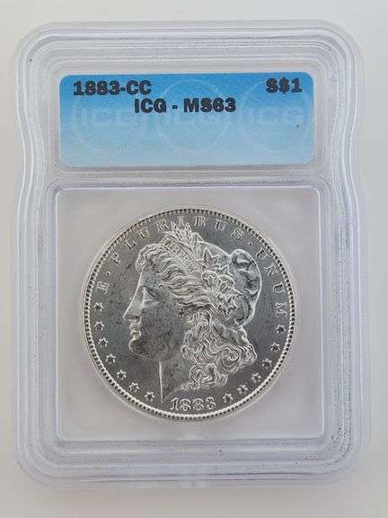 1883 CC Morgan Silver Dollar, ICG MS63