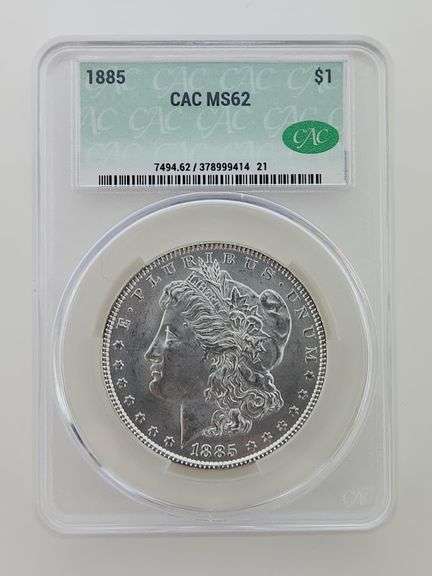 1885 Morgan Silver Dollar, CAC MS62