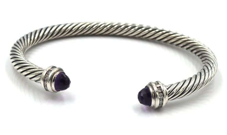 David Yurman 5mm amethyst cuff bangle