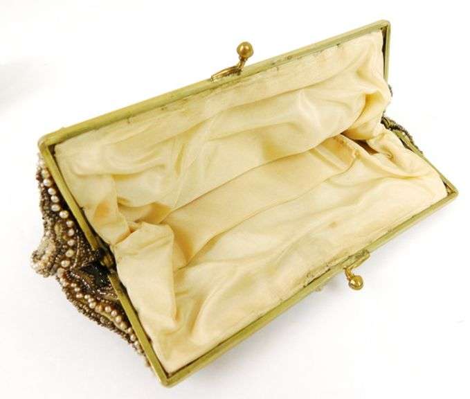 Antique Glass Beaded Evening Bag