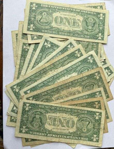 20 Circulated 1957 B $1 Silver Certificates