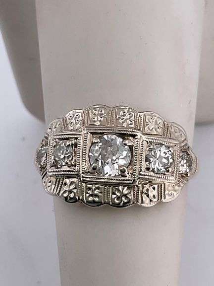 CERTIFIED 14K ROSE GOLD ANTIQUE DIAMOND RING