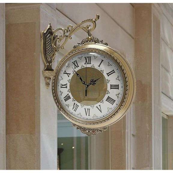 European Dual-Face Industrial Rotating Wall Clock
