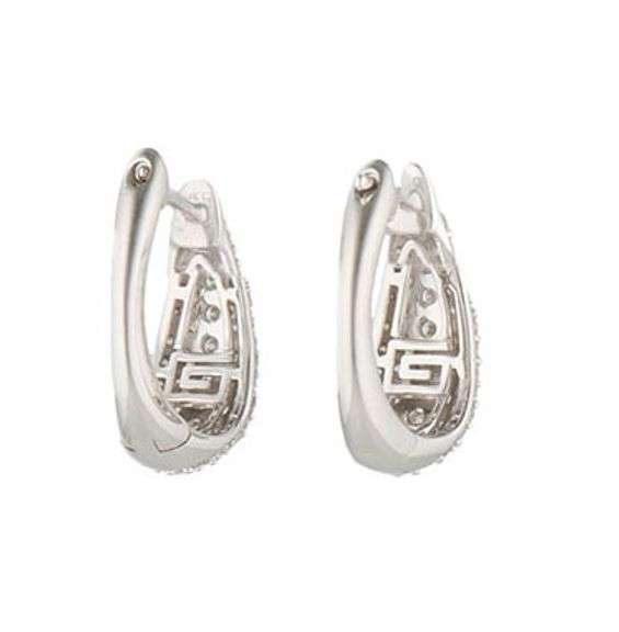 New 1.12ctw Pave Diamond Graduated Huggie Hoop Earrings in 14K