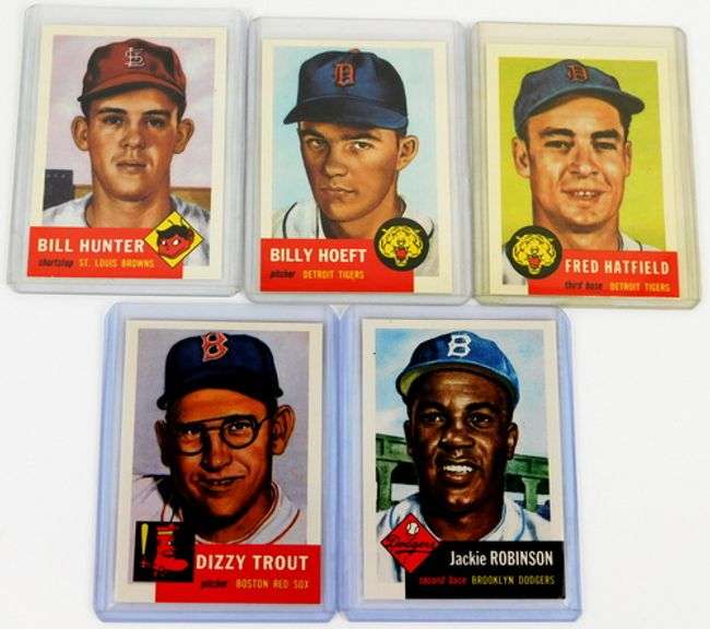5 Topps 1953 Series Archives Baseball Cards