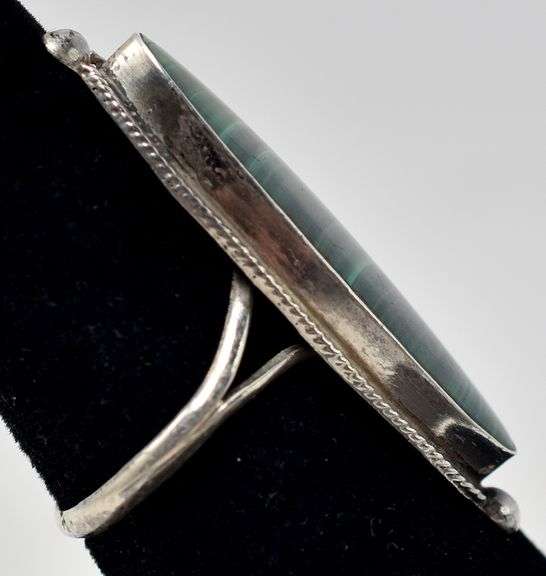 Malachite Gemstone Ring in Sterling Silver