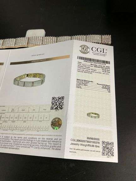 CERTIFIED BRAND NEW 14K YELLOW GOLD DIAMOND BRACELET. 15.2 CARATS