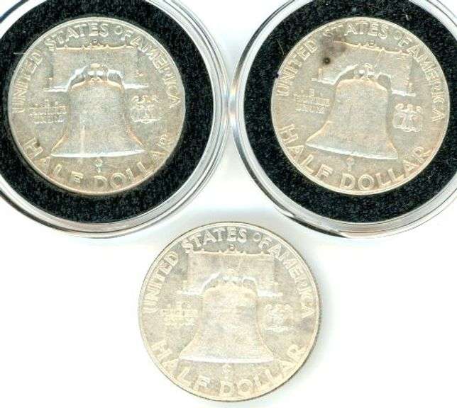 3 Different Silver Franklin Half Dollars: 1960-1963-D