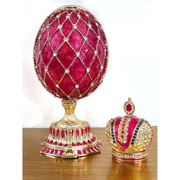 24K Gold Coronation Fabergé Egg & Bracelet Set