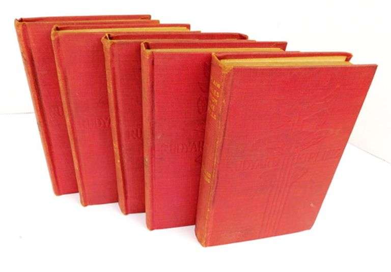 5 Volumes - C. 1900 Rudyard Kipling Antique Books