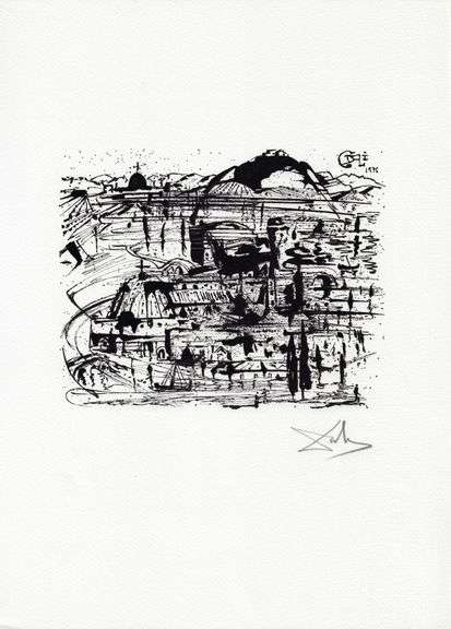 Rare Salvador Dali Signed Woodcut from Babaouo suite, 1978