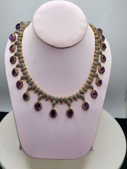 An extraordinary display of luxury and craftsmanship,  25ct Pave Diamonds & 60ct Natural Amethyst in