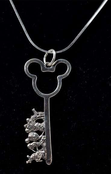 Disney Key Pendant Necklace in Sterling Silver
