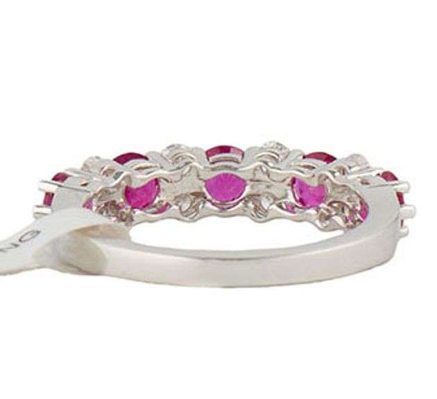 New 1.00ctw Ruby and 0.40ctw Diamond Band Ring in 14K