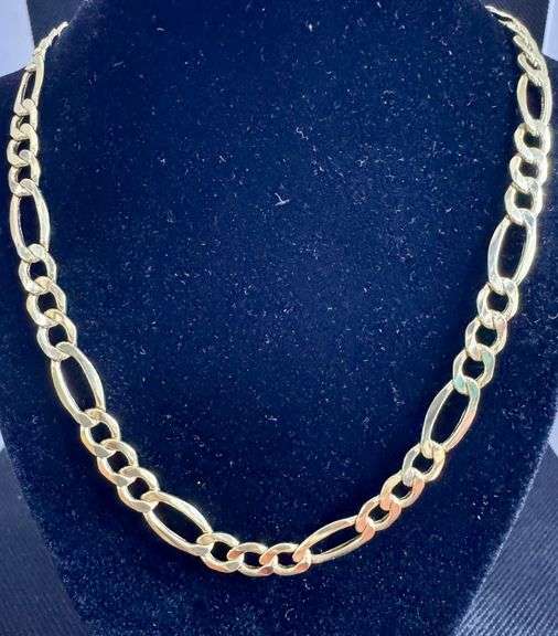 14K Yellow gold Italian Figaro link chain