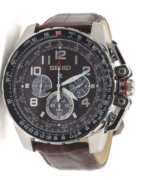 Seiko sportura chronograph stainless steel watch