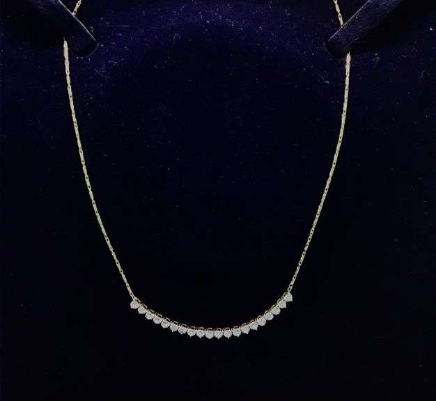 14K Yellow Gold Mini Riviera Lab Diamond Necklace
