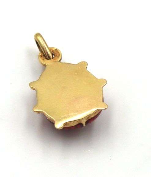 14kt Yellow gold lady bug enamel charm