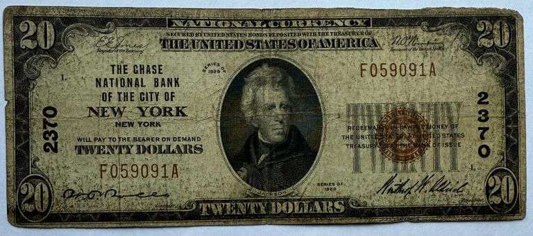 $20 Chase Bank NY 1929 National Note