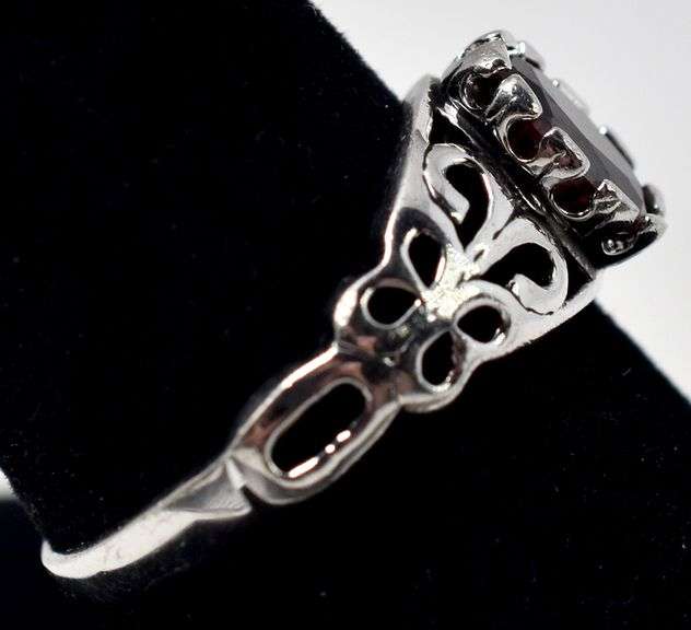 Red Garnet Gemstone Ring in Sterling Silver