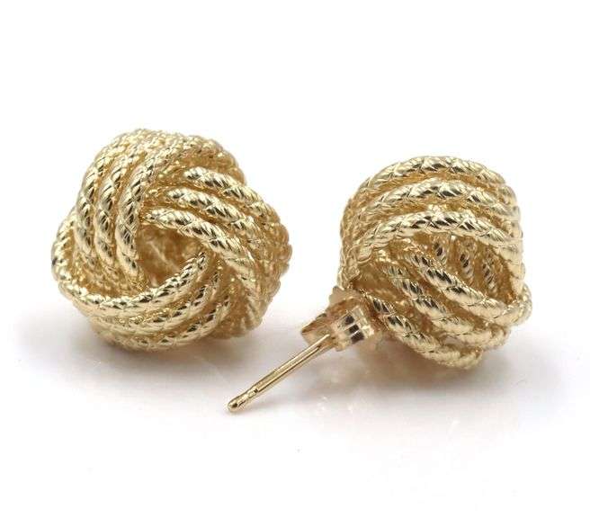 14kt Yellow gold Knot stud earrings