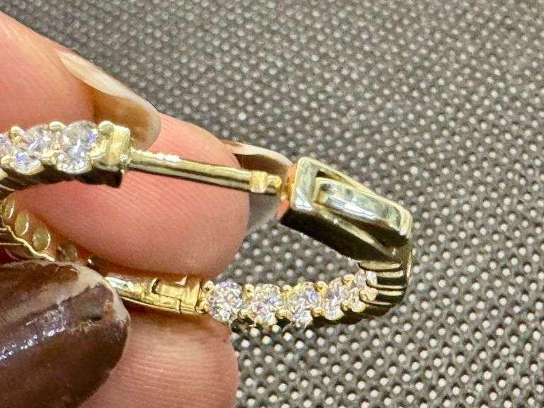 14K Yellow Gold Lab Diamond Hoops