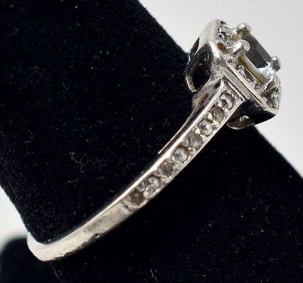 CZ Halo Ring in Sterling