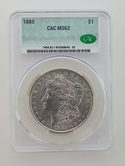 1885 Morgan Silver Dollar, CAC MS62