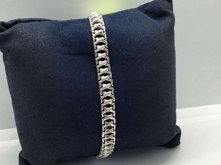 14K White Gold Vintage Cuban Link Bracelet