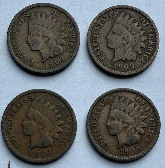 Four Sharp Last Year Indian Cents