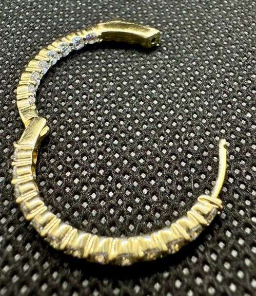14K Yellow Gold Lab Diamond Hoops