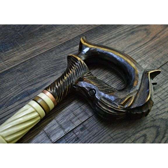 Hand-Carved Horse Head Walking Cane
