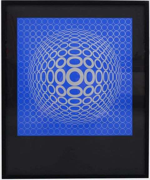 Highly Collectible Victor Vasarely Signed Screenprint 'Tuz', 1974
