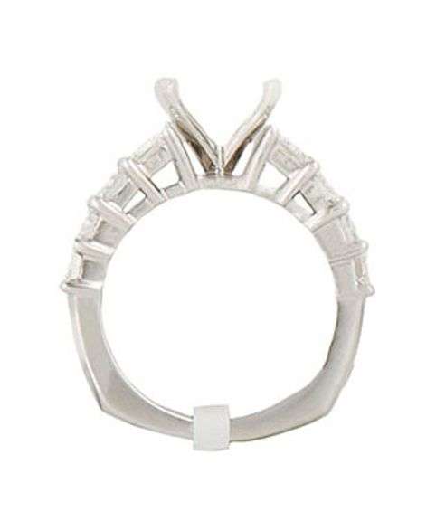 New 2.50ctw Emerald Cut Diamond Straight Semi Mount Ring in 18K