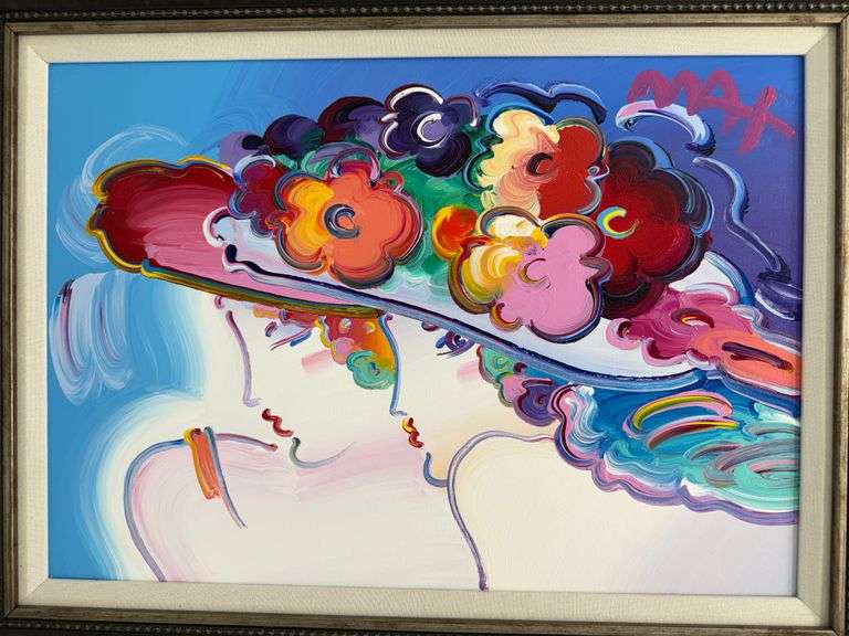 Exclusive Original Peter Max Painting on Canvas with Park West Gallery Certificate