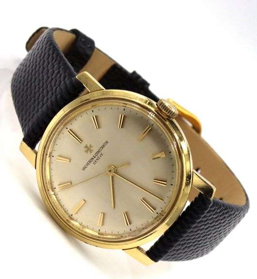 Vintage Vacheron constantin manual winding 34mm on aftermarket lizard leather band watch