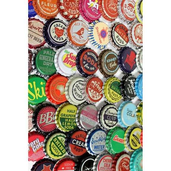 Lot of 100 Vintage and Vintage-Style Soda Bottle Caps