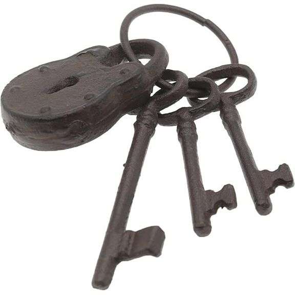 Cast Iron Skeleton Key Ring Set