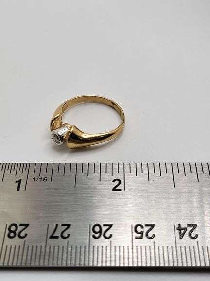 14k yellow gold diamond wedding band, size 7.5 -3.1 gr