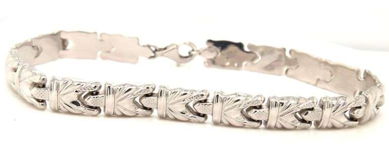Pretty Italian Made 14K WG Stampatto Bracelet