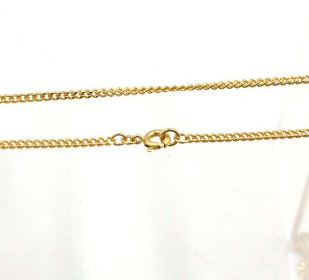 19kt Yellow gold 2mm curb link chain necklace
