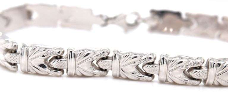 Pretty Italian Made 14K WG Stampatto Bracelet