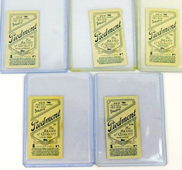 5 Piedmont 2009 Cigarette Baseball Cards