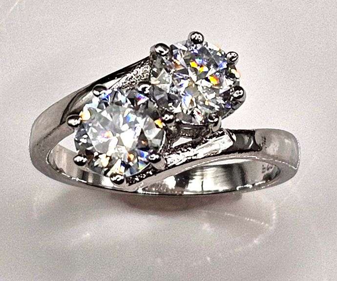Sparkling 3.5 Ct Twin Solitaire Lab Simulated Diamond Ring