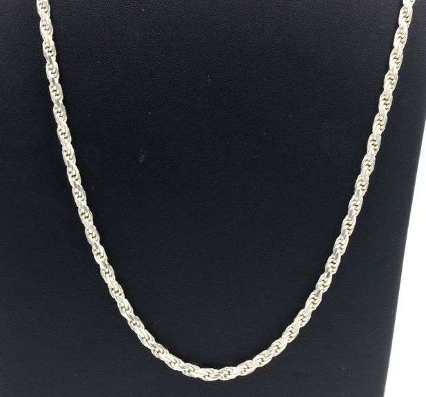 Italian 925 sterling silver rope chain necklace
