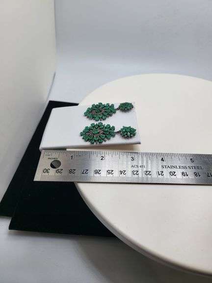 Handmade Elegant Earrings with 12.0ct Natural Colombian Emeralds & 1.5ct Diamond Accents