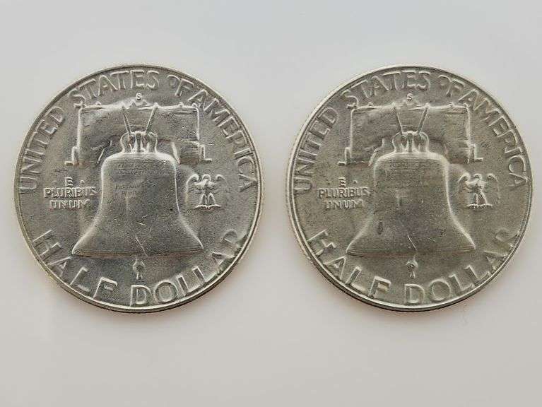 (Lot Of 2) 1954 S Franklin Half Dollars