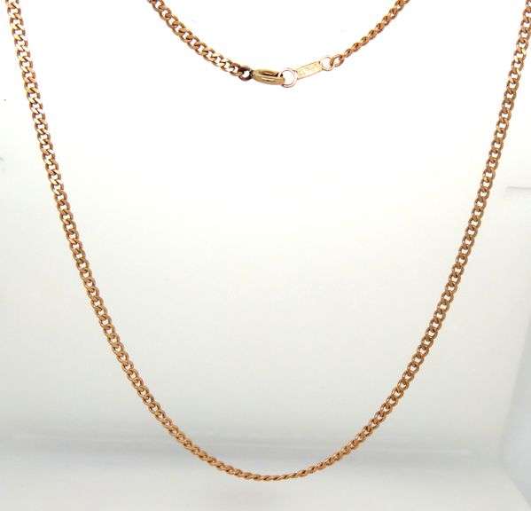 14kt Yellow gold Flat curb link chain necklace